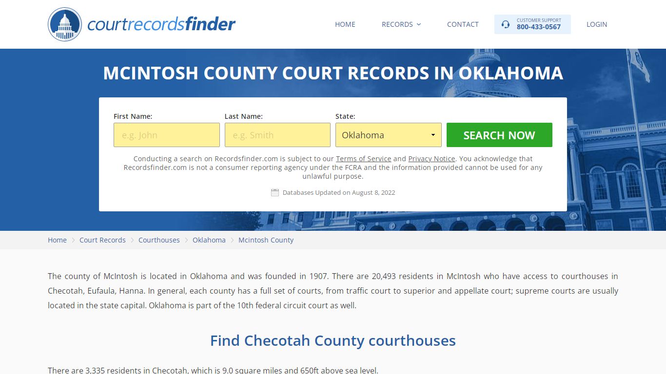 Mcintosh County, OK Court Records - Find Mcintosh Courthouses