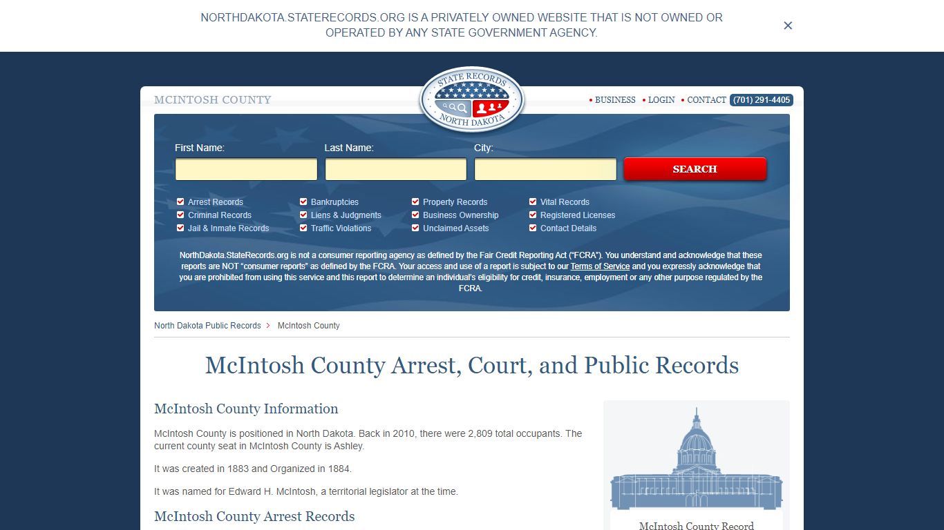 McIntosh County Arrest, Court, and Public Records