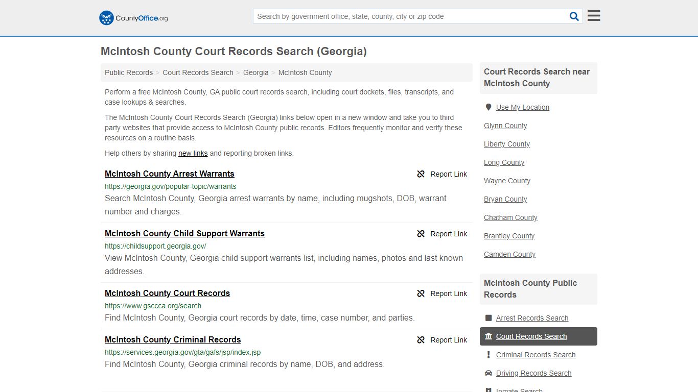 Court Records Search - McIntosh County, GA (Adoptions ...